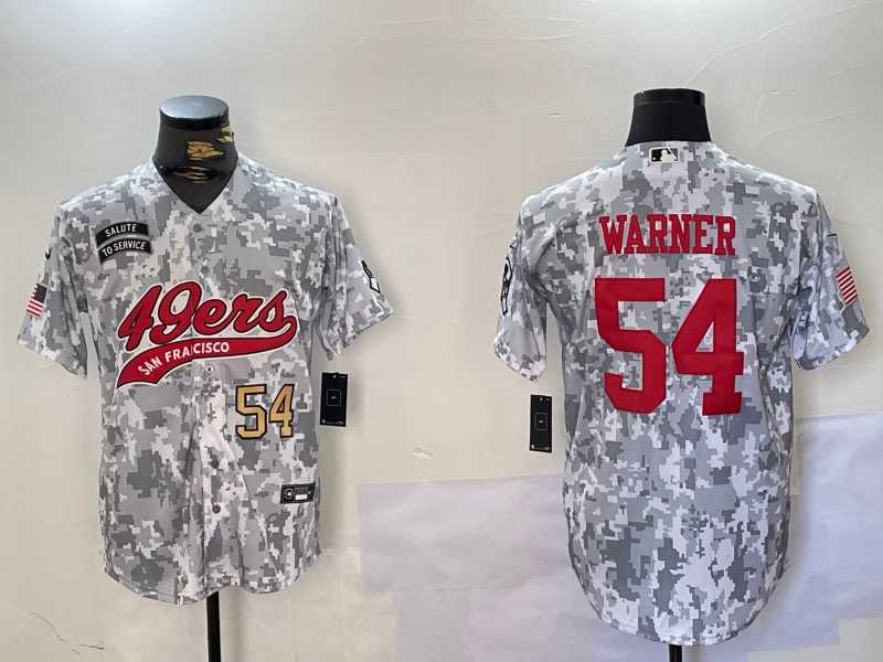 Men%27s San Francisco 49ers #54 Fred Warner Arctic Camo 2024 Salute to Service Stitched Baseball Jerseys->san francisco 49ers->NFL Jersey